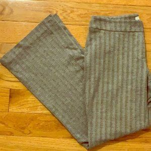 Fabulous Black & Grey Herringbone Striped Bootcut Comfort Slacks Pants - M